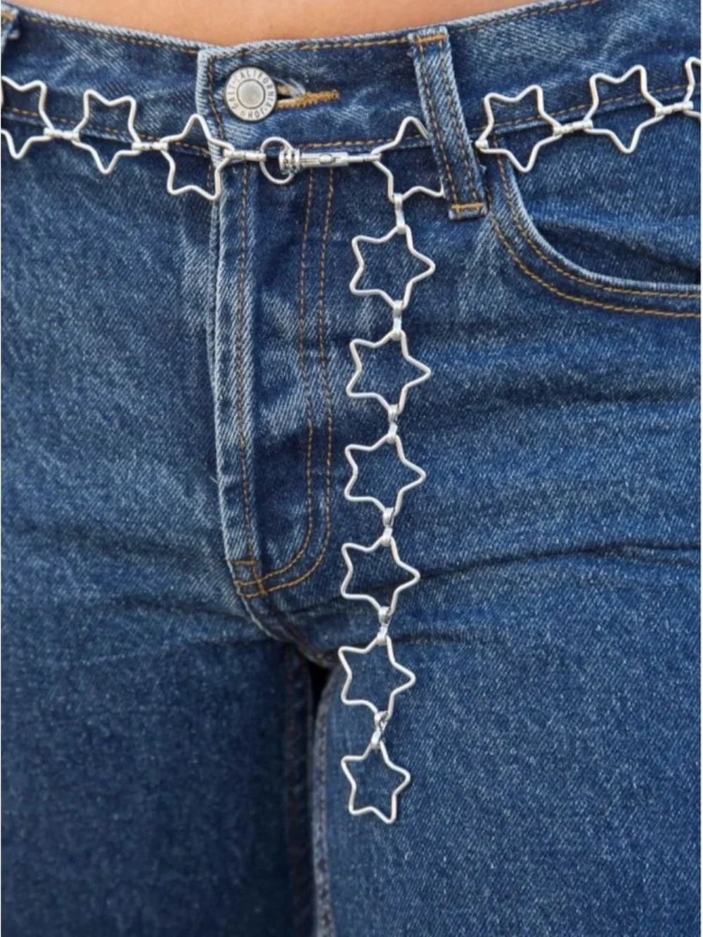 Brandy Melville Silver Open Star Link Belt